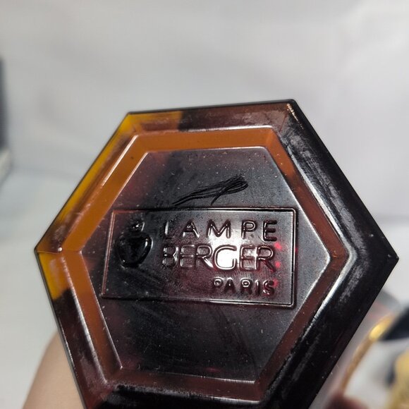 Lampe Berger Fragrance Oil Lamp Red Gold Top Athena Diffuser 3909 Glass RARE - Picture 9 of 16